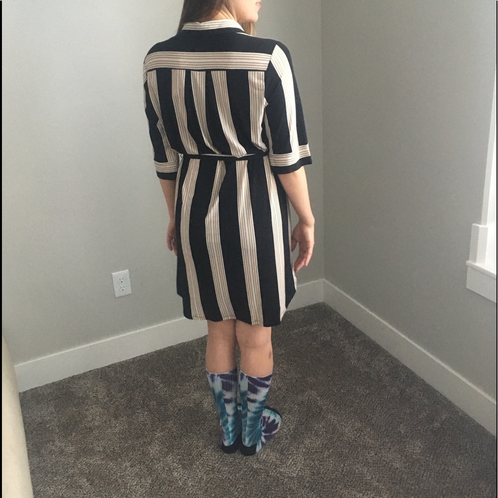 Stripped Mid knee length dress